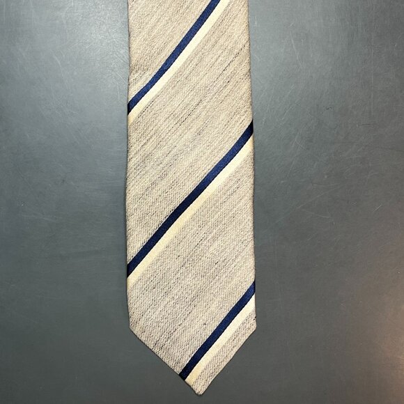 Light Gray Striped Banana Republic Tie Linen/Silk Blend - Picture 1 of 4